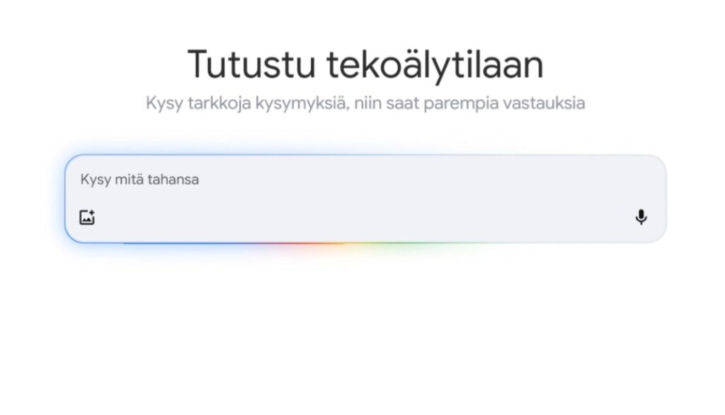 Google AI Mode - Tekoälytila