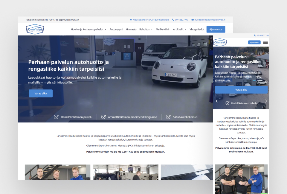 OV CarService nettisivut